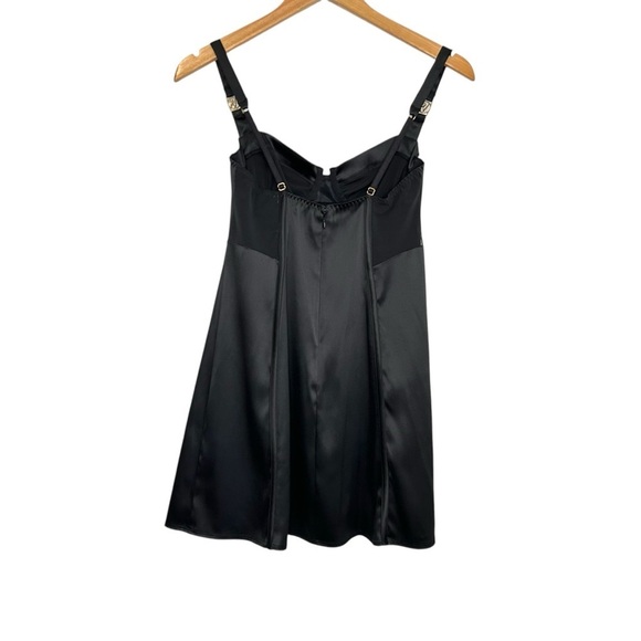 Victorias Secret Womens Underwired Bustier Slip Dress Size S Black Satin - Picture 2 of 8